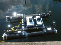 水上ドローンによる桟橋桁下点検と簡易測深